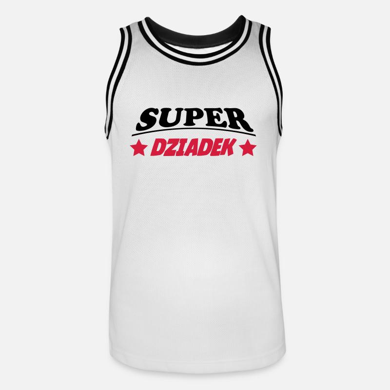 Super dziadek 111 - Maillot de basket Homme - blanc/noir