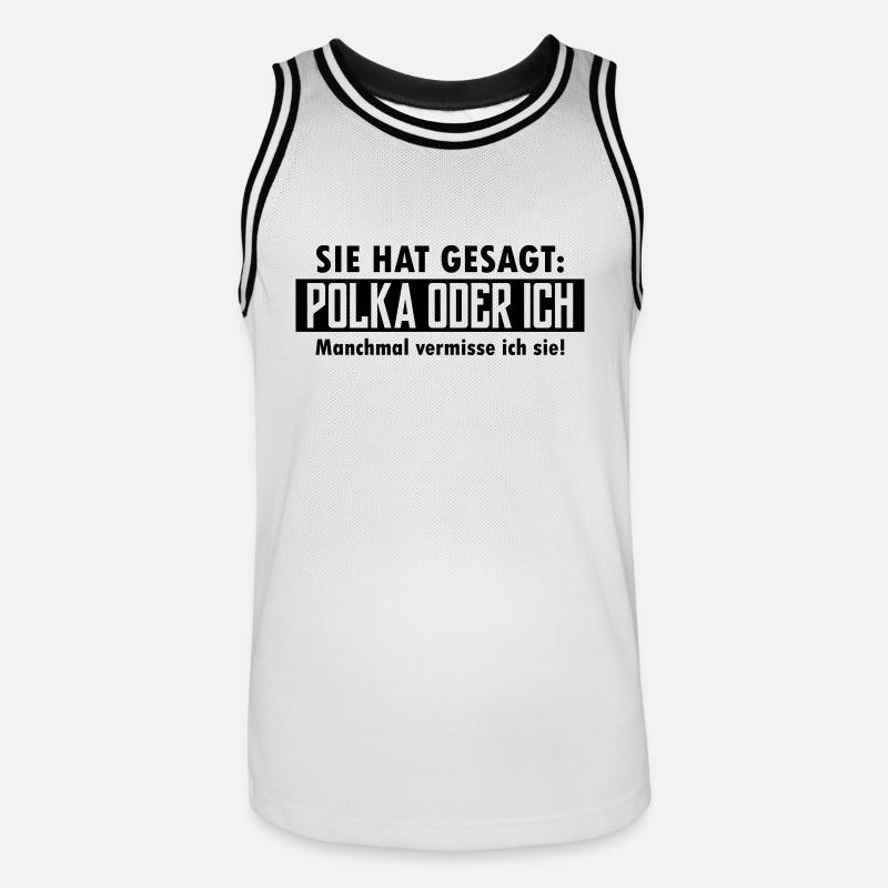 polka oder ich - Männer Basketball-Trikot - Weiß/Schwarz
