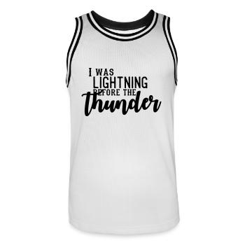 I Was Lightning Before The Thunder - Maillot de basket Homme - blanc/noir - Devant - AI Model Male 185 dark (185cm)
