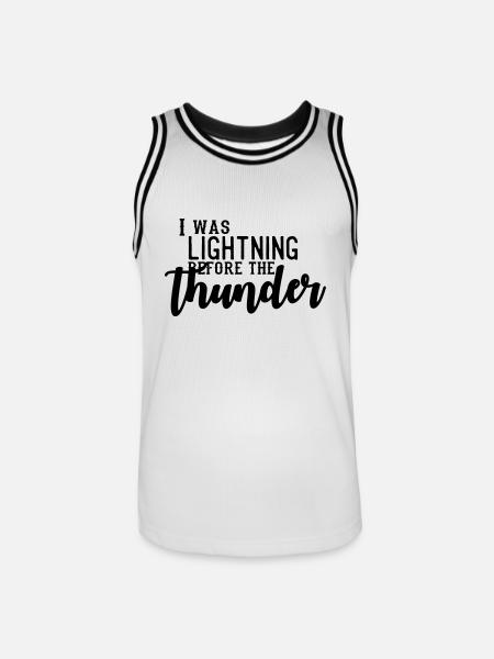 I Was Lightning Before The Thunder - Mannen basketbal shirt - wit/zwart