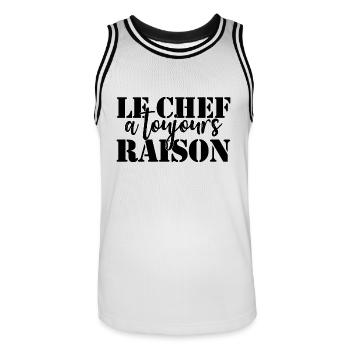 Chef is always right - Men's Basketball Jersey - white/black - Front - AI Model Male 185 dark (185cm)