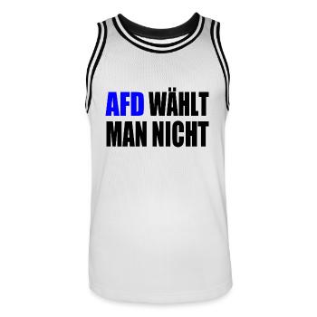 afd wählt man nicht - Männer Basketball-Trikot - Weiß/Schwarz - Vorne - AI Model Male 185 dark (185cm)