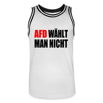 afd wählt man nicht - Männer Basketball-Trikot - Weiß/Schwarz - Vorne - AI Model Male 185 dark (185cm)
