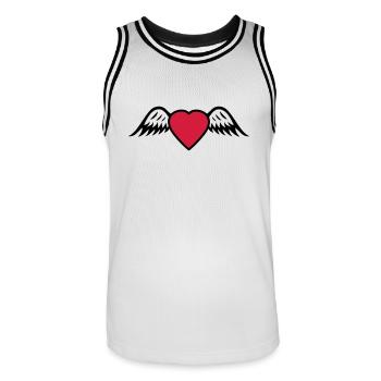 aile - Maillot de basket Homme - blanc/noir - Devant - AI Model Male 185 dark (185cm)