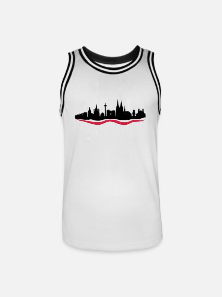 Koeln Skyline - Männer Basketball-Trikot - Weiß/Schwarz