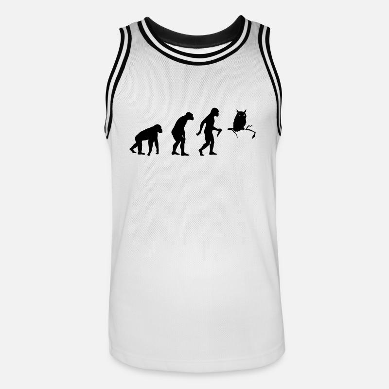 L'évolution du hibou - Maillot de basket Homme - blanc/noir