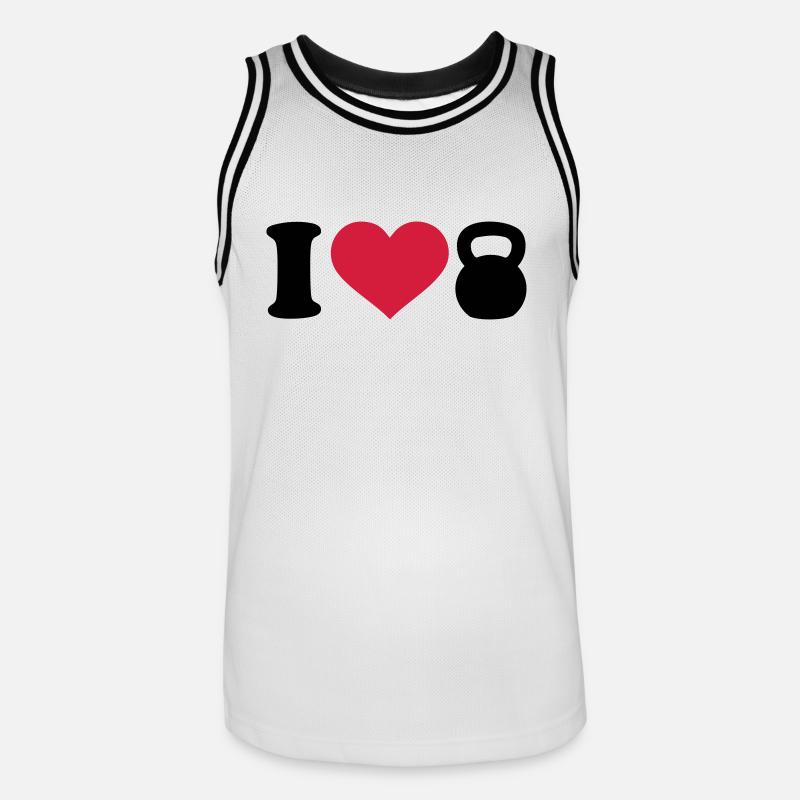 Kettlebell - Männer Basketball-Trikot - Weiß/Schwarz