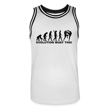 Muay Thai - Männer Basketball-Trikot - Weiß/Schwarz - Vorne - AI Model Male 185 dark (185cm)