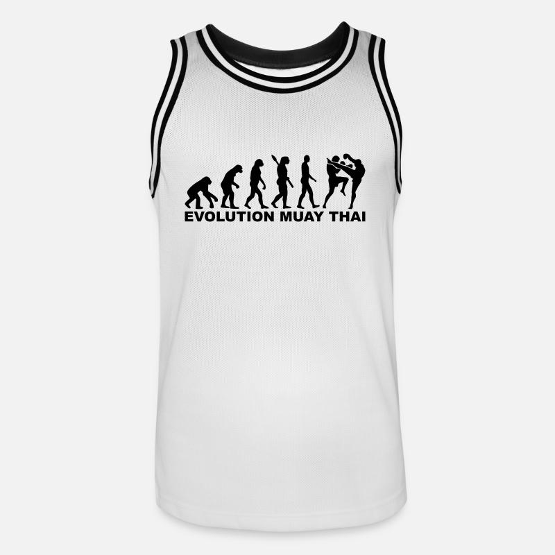 Muay Thai - Männer Basketball-Trikot - Weiß/Schwarz