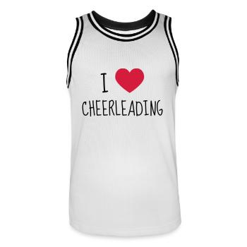 Cheerleader Cheerleading Dance Sport Twirling - Men's Basketball Jersey - white/black - Front - AI Model Male 185 dark (185cm)