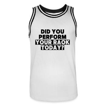 Random Act Of Kindness - Men's Basketball Jersey - white/black - Front - AI Model Male 185 dark (185cm)