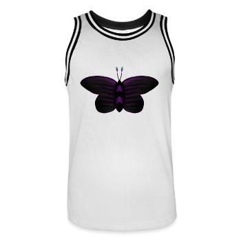 Papillon sombre - Maillot de basket Homme - blanc/noir - Devant - AI Model Male 185 dark (185cm)