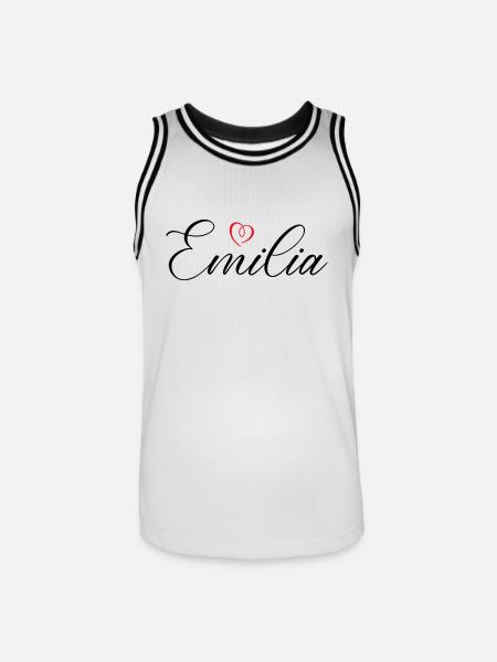 emilia name herz - Männer Basketball-Trikot - Weiß/Schwarz