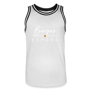 Espagne - Burgos - Espagne - España - Maillot de basket Homme - blanc/noir - Devant - AI Model Male 185 dark (185cm)