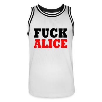 Fuck afd - fuck alice - Männer Basketball-Trikot - Weiß/Schwarz - Vorne - AI Model Male 185 dark (185cm)