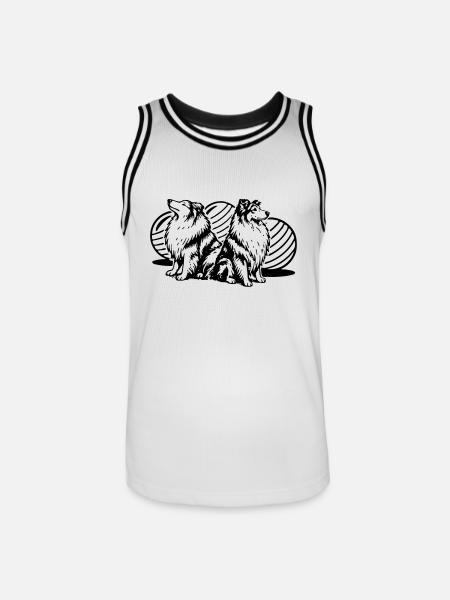 Treibball (einfärbbar) - Männer Basketball-Trikot - Weiß/Schwarz