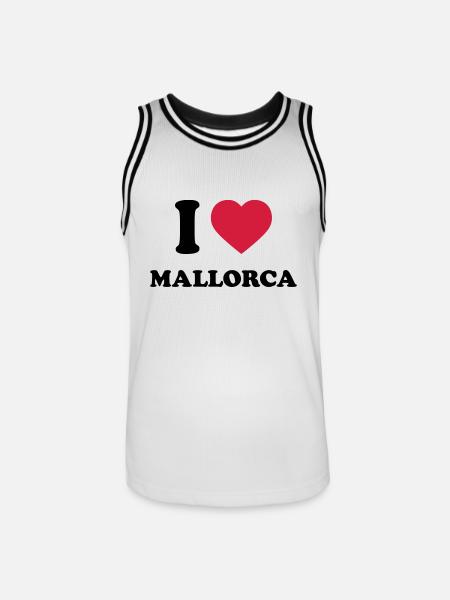 I Heart Mallorca - Männer Basketball-Trikot - Weiß/Schwarz