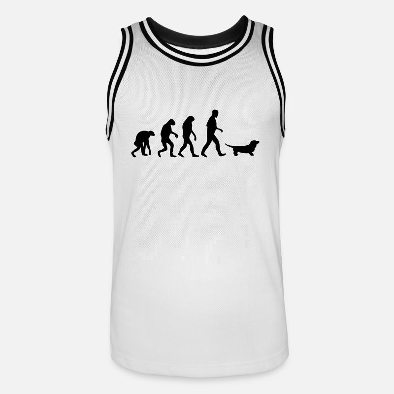 sausage dog evolution - Men's Basketball Jersey - white/black