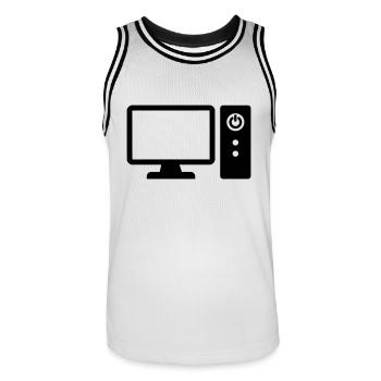 Ordinateur - Maillot de basket Homme - blanc/noir - Devant - AI Model Male 185 dark (185cm)