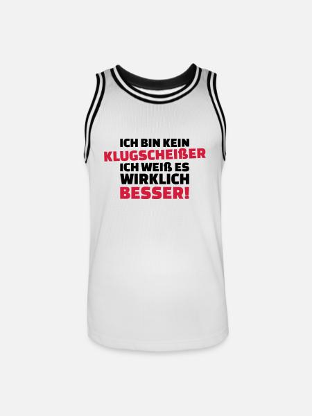 Klugscheißer - Männer Basketball-Trikot - Weiß/Schwarz