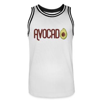 Trendy Yummy Avocado Grunge Style Text - Männer Basketball-Trikot - Weiß/Schwarz - Vorne - AI Model Male 185 dark (185cm)