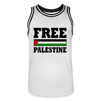 Free palestine - Maillot de basket Homme - blanc/noir - Devant - AI Model Male 185 dark (185cm)