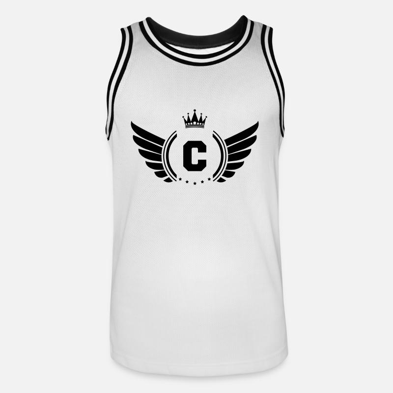 wappen C - Männer Basketball-Trikot - Weiß/Schwarz