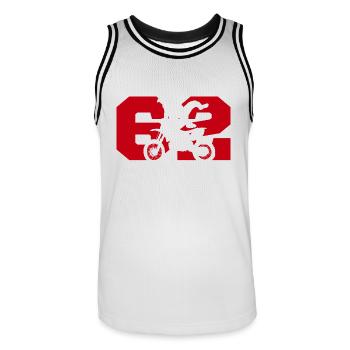 Moto 62 Biker - Männer Basketball-Trikot - Weiß/Schwarz - Vorne - AI Model Male 185 dark (185cm)