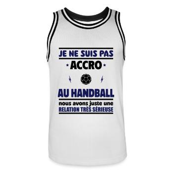 Je ne suis pas accro au handball - Maillot de basket Homme - blanc/noir - Devant - AI Model Male 185 dark (185cm)