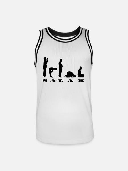 Salah Prayer Silhouette Design - Men's Basketball Jersey - white/black