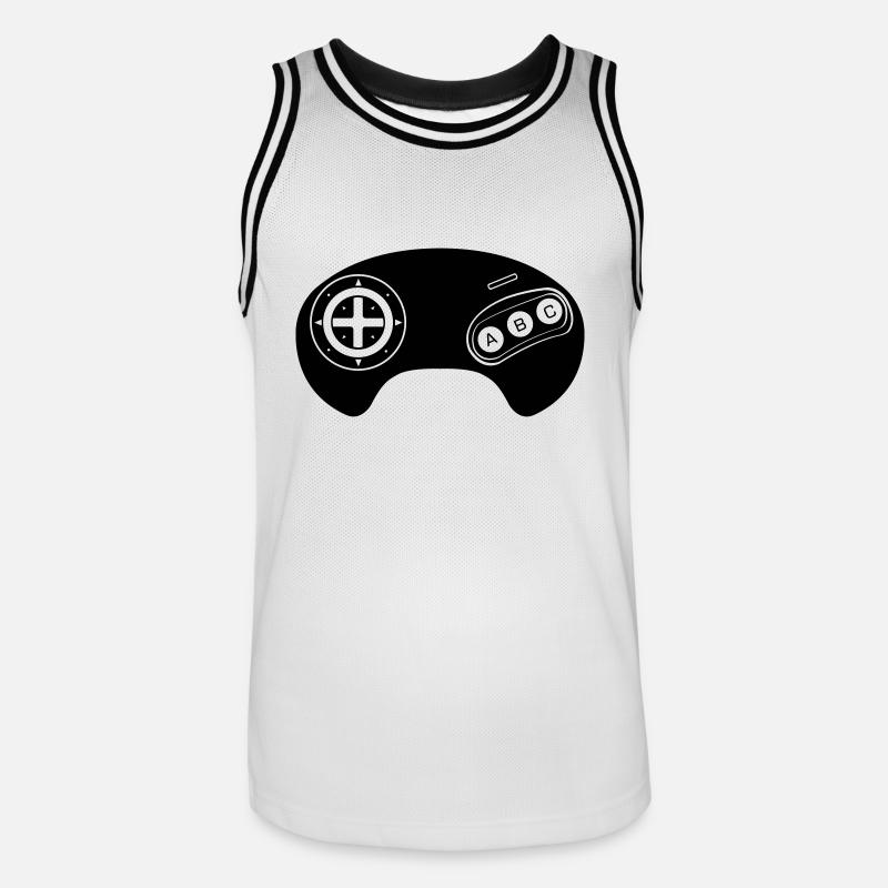 Mega Retro Controller - Männer Basketball-Trikot - Weiß/Schwarz
