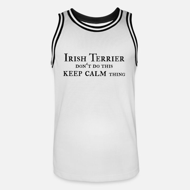 Irish Terrier keep calm - Männer Basketball-Trikot - Weiß/Schwarz