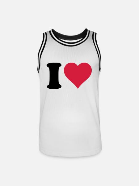 i_love - Männer Basketball-Trikot - Weiß/Schwarz