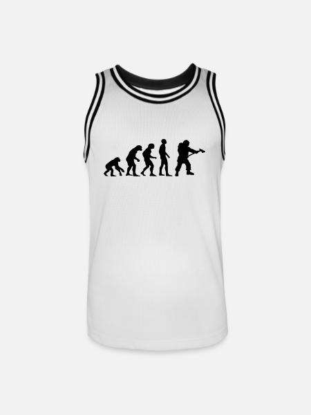evolution pompier - Maillot de basket Homme - blanc/noir