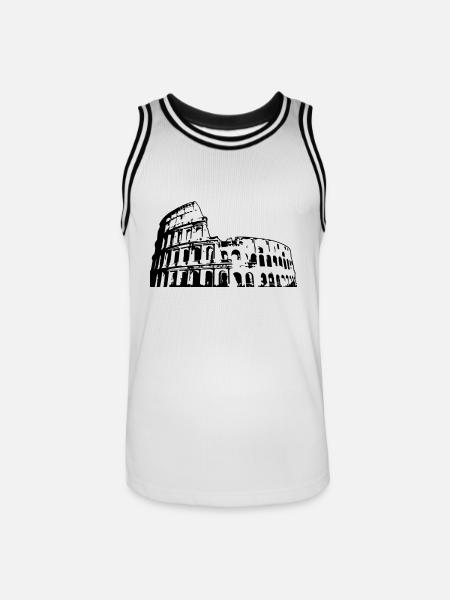 Rom - Kolosseum - Männer Basketball-Trikot - Weiß/Schwarz