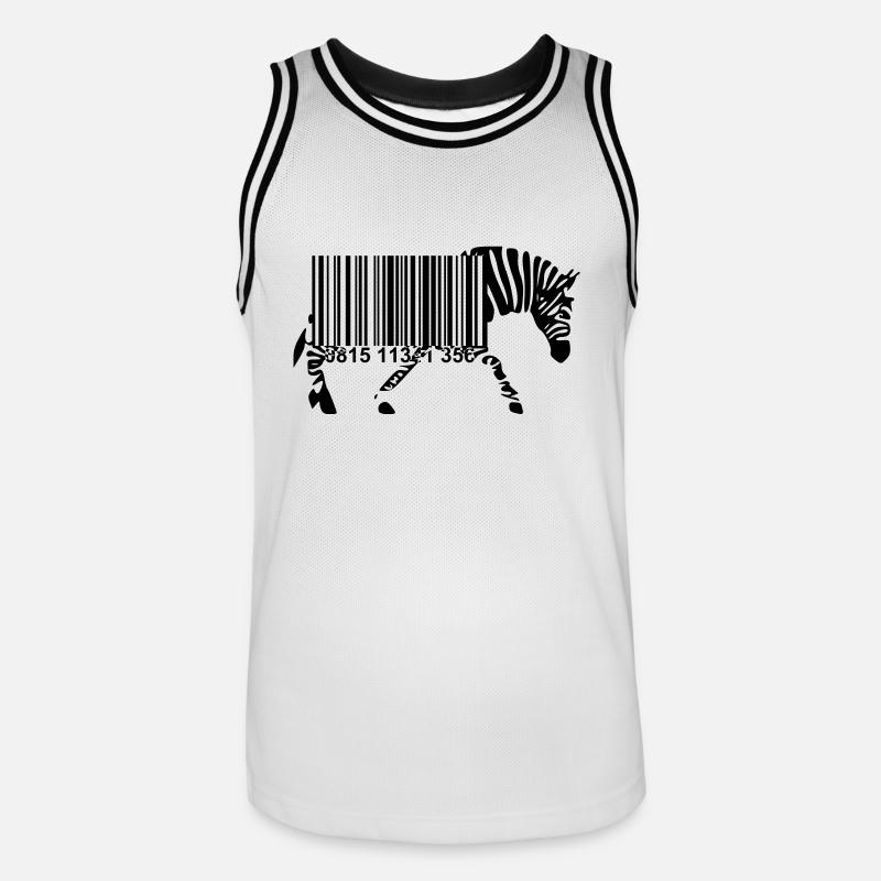 Strichcode Zebra - Männer Basketball-Trikot - Weiß/Schwarz