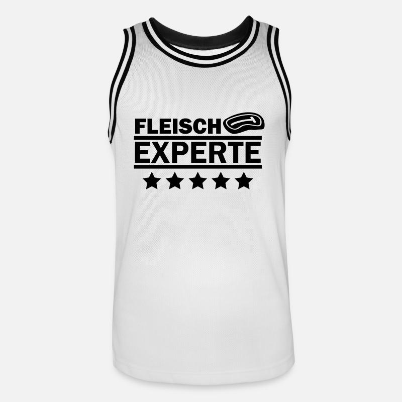 fleisch experte - Männer Basketball-Trikot - Weiß/Schwarz
