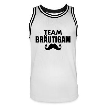 Team bräutigam - Männer Basketball-Trikot - Weiß/Schwarz - Vorne - AI Model Male 185 dark (185cm)