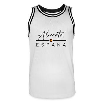Espagne - Alicante - Espagne - España - Maillot de basket Homme - blanc/noir - Devant - AI Model Male 185 dark (185cm)