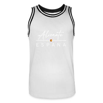 Espagne - Alicante - Espagne - España - Maillot de basket Homme - blanc/noir - Devant - AI Model Male 185 dark (185cm)