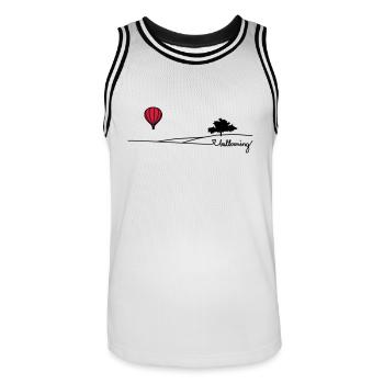 ballooning landscape - Männer Basketball-Trikot - Weiß/Schwarz - Vorne - AI Model Male 185 dark (185cm)