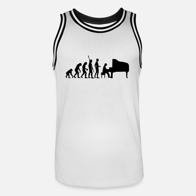 evolution_pianist - Maillot de basket Homme - blanc/noir