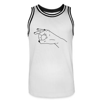 Have a look - Men's Basketball Jersey - white/black - Front - AI Model Male 185 dark (185cm)
