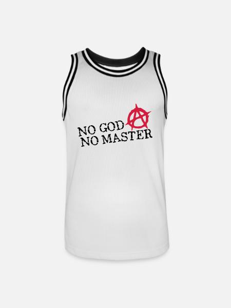 no god no master - Maillot de basket Homme - blanc/noir