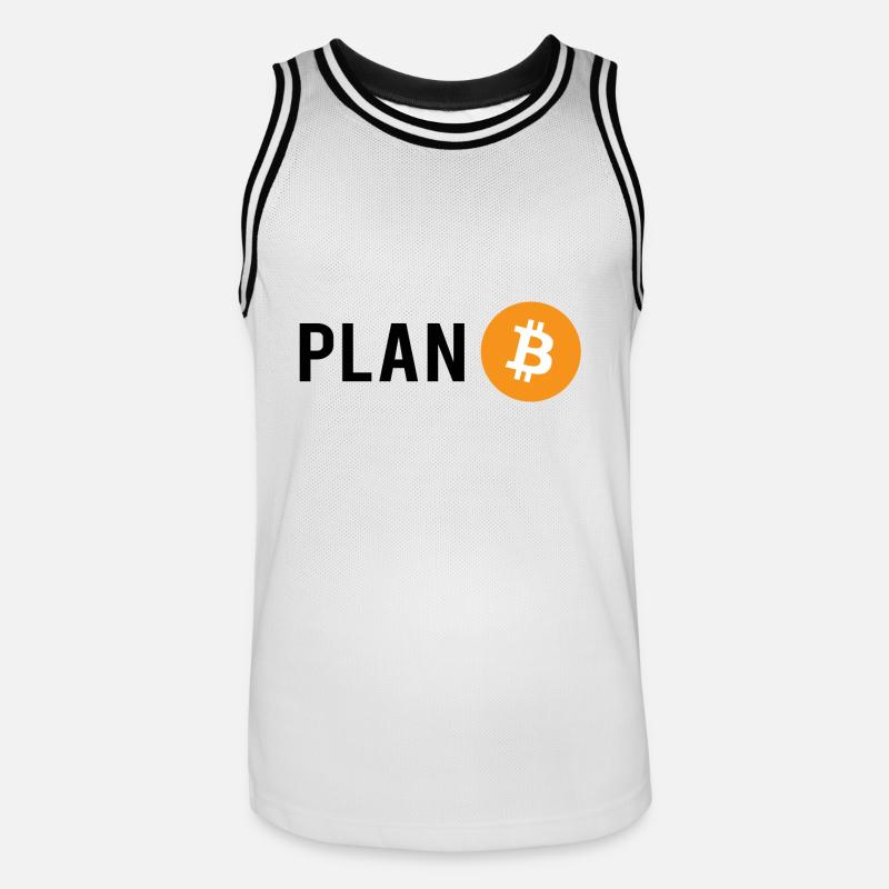 Plan B - Plan Bitcoin - Männer Basketball-Trikot - Weiß/Schwarz