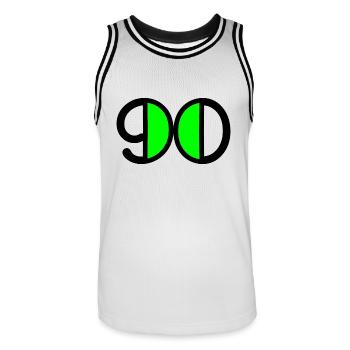 90 ANS. 90e ANNIVERSAIRE. ANNIVERSAIRE 90 ANS. 90 - Maillot de basket Homme - blanc/noir - Devant - AI Model Male 185 dark (185cm)
