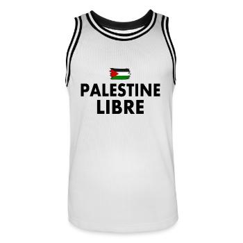 palestine libre - Maillot de basket Homme - blanc/noir - Devant - AI Model Male 185 dark (185cm)