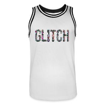 Glitch Computer PC Elektronik Gaming Medien Kunst - Männer Basketball-Trikot - Weiß/Schwarz - Vorne - AI Model Male 185 dark (185cm)