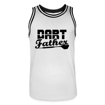 DART Father - Männer Basketball-Trikot - Weiß/Schwarz - Vorne - AI Model Male 185 dark (185cm)