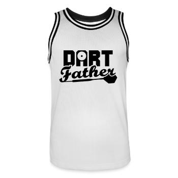 DART Father - Männer Basketball-Trikot - Weiß/Schwarz - Vorne - AI Model Male 185 dark (185cm)